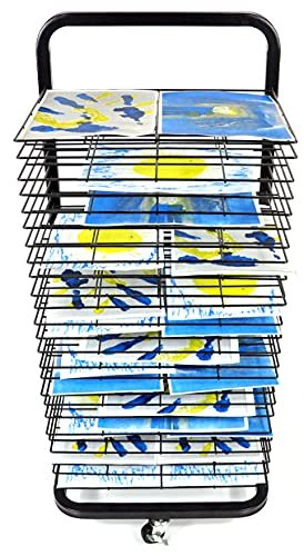 Sax Mobile Drying and Storage Rack with Wheels, 40 Shelves, Steel, 26 x 25  x 40 Inches