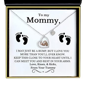 Aphrodite's Baby Feet Heart Necklace Baby Gift Set, To My Mommy, 925 Sterling Silver, Necklaces For Women, Gifts for Mom, Baby Shower Gifts for Mom To Be, Mothers Day Gifts, New Mom Gifts, Mothers Day Gifts from Husband