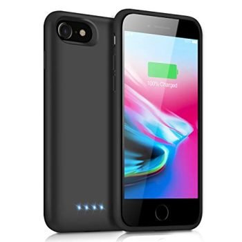 Battery Case for iPhone 8/7/6s/6/SE(2020), Upgraded 6000mAh Portable Rechargeable Charger Case for iPhone 6s/6 Extended Battery Pack for iPhone 8/7/SE(2020) Protective Charging Case (4.7 inch) -Black