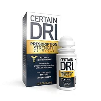 Certain Dri Prescription Strength Clinical Antiperspirant Deodorant for Men and Women (1pk), 72 Hour Protection from Excessive Sweating, Doctor Recommended Hyperhidrosis Treatment, 1.2 fl oz roll-on