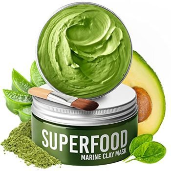Clay Mask by Plantifique 100% Vegan with Avocado & Superfoods - Dermatologist Tested, Hydrating Clay Mask for Face and Body - Face Masks Skincare - 100ml/3.4 Oz Face Mask Skin Care for Acne