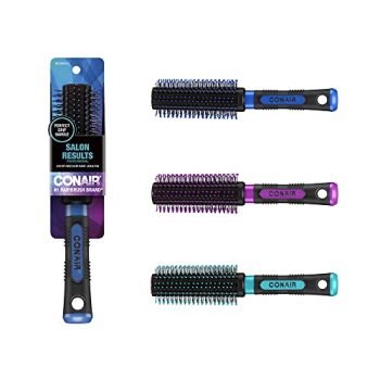 Conair® Professional Medium Round Hair Brush with Nylon Bristles and Rubber-Grip Handle (Colors and Packaging Vary), 1 Count