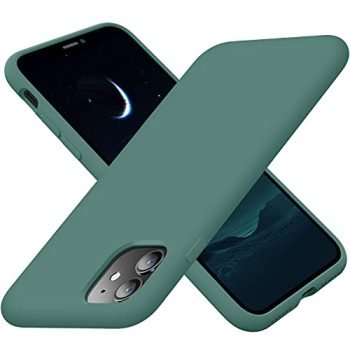 Cordking iPhone 11 Case, Silicone Ultra Slim Shockproof Phone Case with [Soft Anti-Scratch Microfiber Lining], 6.1 inch, Midnight Green