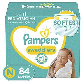 Diapers Newborn/Size 0 (< 10 lb), 84 Count - Pampers Swaddlers Disposable Baby Diapers, Super Pack (Packaging May Vary)