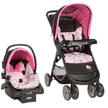 Disney Baby Minnie Mouse Amble Quad Travel System Stroller with Onboard 22 LT Infant Car Seat (Garden Delight)