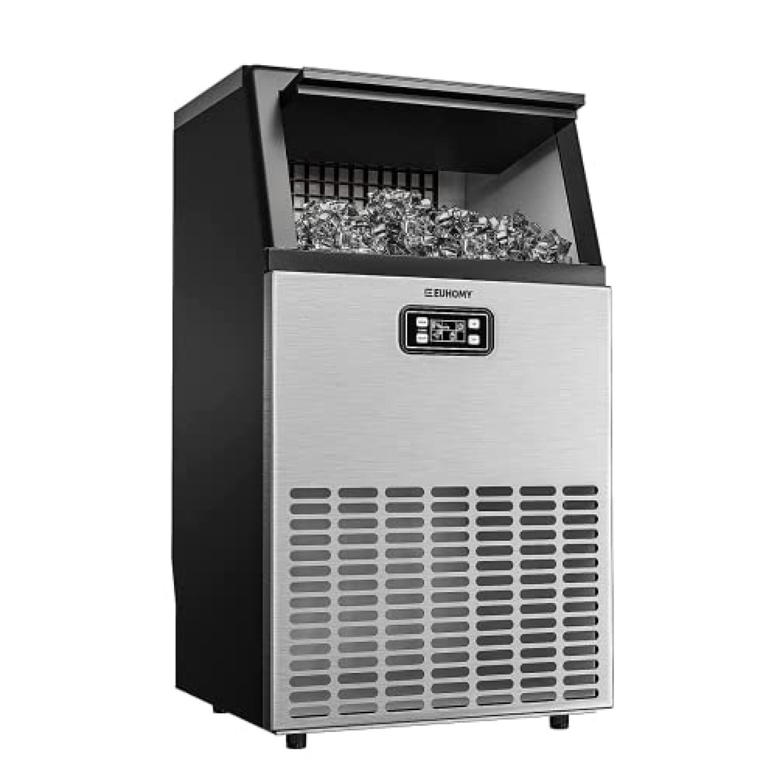 Euhomy Commercial Ice Maker Machine 100lbs24h Stainless Steel Under Counter 1536x1536 