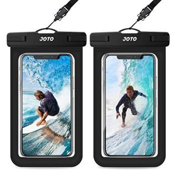 JOTO Universal Waterproof Phone Holder Pouch, IPX8 Underwater Case Cell Phone Dry Bag for iPhone 13 12 11 Pro Max Mini XS Max XR X 8 7 6S, Galaxy S20 S10 S9 Google Pixel Up to 7.0" -2 Pack, Black
