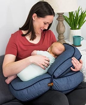 Leachco Natural Boost - Adjustable Nursing Pillow - Denim Navy