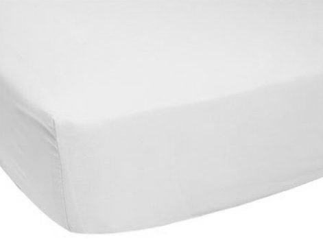 Luvable Friends Unisex Baby Fitted Portable Crib Sheet, White, One Size