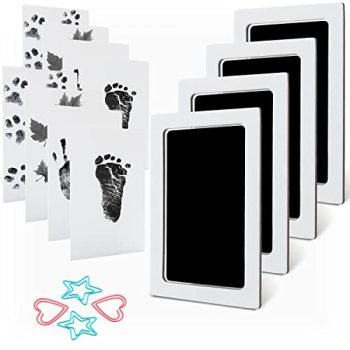 MengNi Baby Footprint Handprint Pet Paw Print Kit Medium Size with 4 Ink Pads and 8 Imprint Cards
