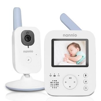 nannio Hero2 Video Baby Monitor with Camera and Audio, Two-Way Talk, Auto Night Vision, Voice Activation, 5 Lullabies, 985ft Range, Long Battery Life, Non-WiFi, Baby Shower Gifts, 2 Years Warranty