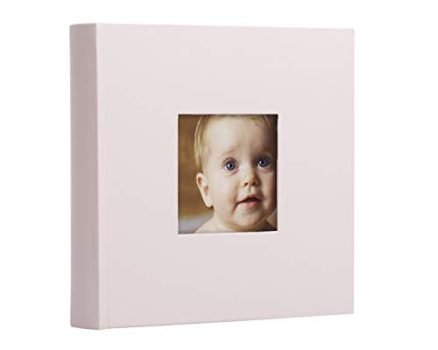 Pearhead Baby Photo Album, Baby Memory Book Keepsake, Girl Baby Book, Light Pink