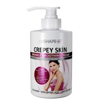 Reshape Crepey Skin Treatment Cream Wrinkle Smoothing Cream w/Collagen, Hyaluronic Acid. Hydrating Cream Improves Elasticity, Plumps Sagging Skin. For Body, Neck, Hands, Face (15 Fl Oz (Pack of 1))