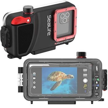 Underwater Smartphone SeaLife Scuba Case – Waterproof Photography, Access Camera Controls, Leak Alarms (Without Light)