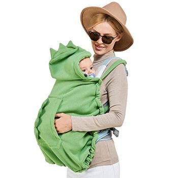 Zimo Stroller Cover and Baby Carrier Cover Hooded Stretchy Cloaks for Baby Hooded Reversible Suit for All Seasons Green