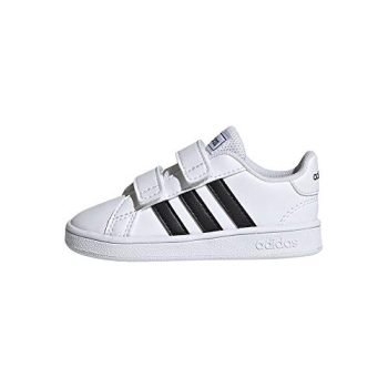 adidas Baby Grand Court Sneaker, Black/White, 8.5K M US Toddler
