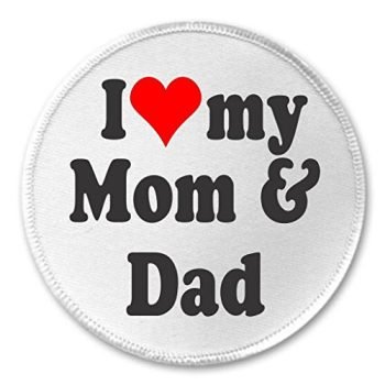 A&T Designs I love my Mom & Dad 3" Sew On Patch Mother Father Parents Heart