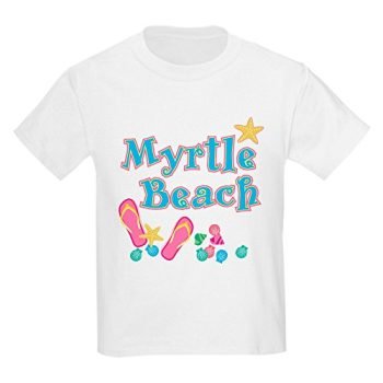 CafePress Myrtle Beach Flip Flops Kids Light T Shirt Kids Cotton T-Shirt White