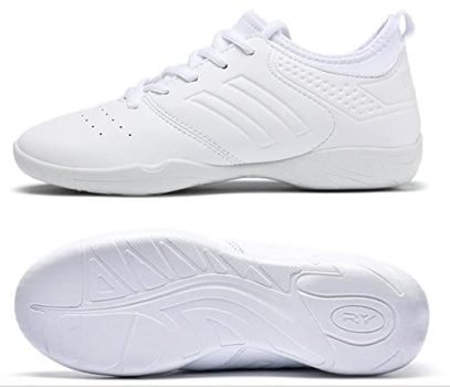 DADAWEN Cheer Shoes for Girls White Cheerleading Shoes Athletic Training Tennis Walking Sneakers for Women White US Size 6/EU Size 37