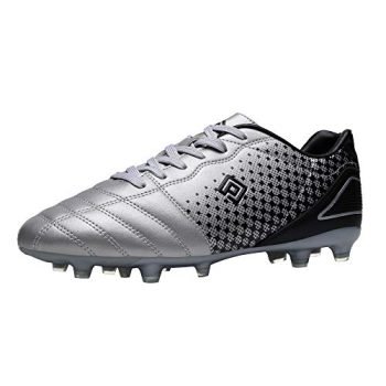 DREAM PAIRS Men's Superflight-1 Firm Ground Soccer Cleats Soccer Shoes, US,Silver Black,Size 8