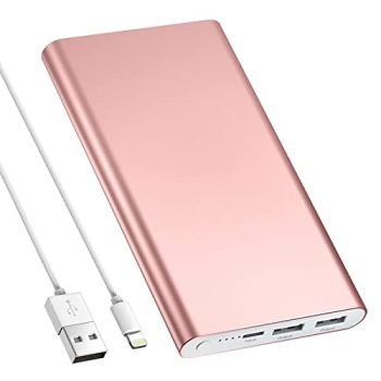 EnergyCell Pilot 4GS Portable Charger,12000mAh Fast Charging Power Bank Dual 3A High-Speed Output Battery Pack Compatible with iPhone 12 11 X Samsung S10 and More - A-Rose Gold