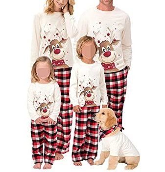 Family Christmas Pjs Matching Sets Baby Christmas Matching Jammies for Adults and Kids Holiday Xmas Sleepwear Set-Women(Style A, M)