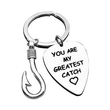 Father's Day Gift Fishing Keychain for Boyfriend Dad Husband Valentine’s Day Christmas Gift You are My Greatest Catch Key Chain Gift Daddy Grandpa Keyring Couple Birthday Thanksgiving Gift 1 PCS