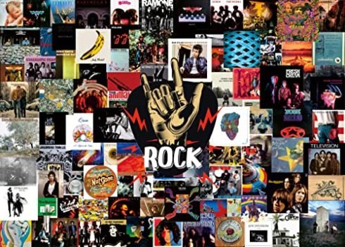 Greatest Rock Albums Puzzle 1000 Piece for Adults, Rock Band Jigsaw Puzzle, Memorize Greatest Rock Band of All Time