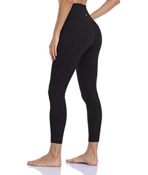 HeyNuts Hawthorn Athletic High Waisted Yoga Leggings for Women, Buttery Soft Workout Pants Compression 7/8 Leggings with Inner Pockets Black_25'' S(4/6)