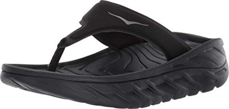 Hoka 1099676: Womens Ora Recovery Flip Flops, Black/Dark Gull Gray, 8 B(M) US Women