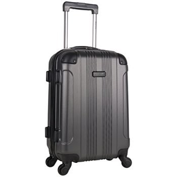 Kenneth Cole Reaction Out Of Bounds Luggage Collection Lightweight Durable Hardside 4-Wheel Spinner Travel Suitcase Bags, Charcoal, 20-Inch Carry On