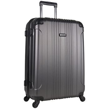 KENNETH COLE REACTION Out Of Bounds Luggage Collection Lightweight Durable Hardside 4-Wheel Spinner Travel Suitcase Bags, Charcoal, 28-Inch Checked