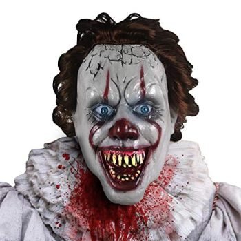 molezu Halloween Mask Creepy Scary Clown Full Face Horror Mask Costume Party Festival Cosplay Prop Decorations