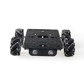 Premium 4WD Smart Mecanum Wheel Car Chassis for Arduino/Raspberry pi, ROS Metal Robot Platform with 80mm Mecanum Omni Wheel & DC Motor with Encoder, DIY Smart RC Robot Car Chassis DIY Learning Kit