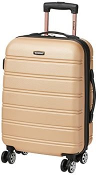 Rockland Melbourne Hardside Expandable Spinner Wheel Luggage, Champagne, Carry-On 20-Inch