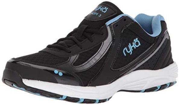 Ryka womens Dash 3 Walking Shoe, Black/Meteorite/Nc Blue, 8.5 US