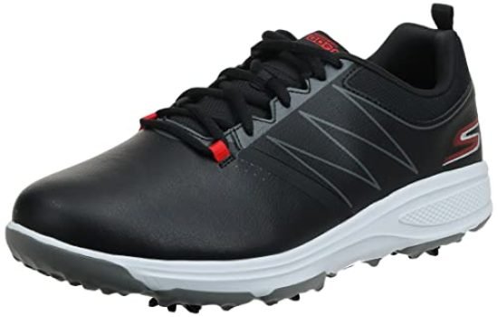 Skechers GO GOLF mens Torque Golf Shoe, Black/Red, 10.5 US