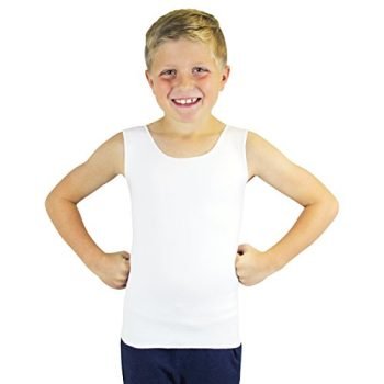 SmartKnitKIDS Compresso-T Deep Pressure Sensory Compression Undershirt - Alternative to Vest (White, Medium)