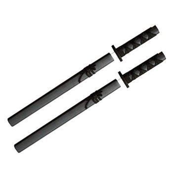 SUNNYHILL 2pcs Japan Samurai Wood Sword Toy Show Prop Katana Kids Play PK Fencing Toy for Kids Aged 5 and Up Length 21"