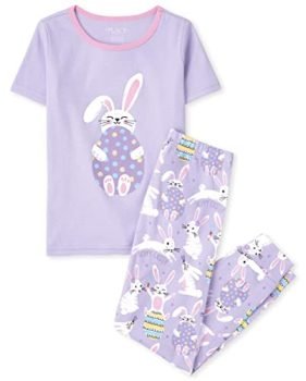 The Children's Place PJ 2 PC Family Matching Pajamas Sets, Snug Fit 100% Cotton, Big Kid, Toddler, Baby, Easter Bunny, 16