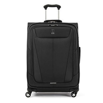 Travelpro Maxlite 5 Softside Expandable Spinner Wheel Luggage, Black, Checked-Medium 25-Inch