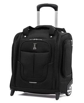 Travelpro Skypro Lightweight Airline Size Carry On Luggage Trolley Suitcase (Midnight Black, 2-Wheel Underseat Bag)