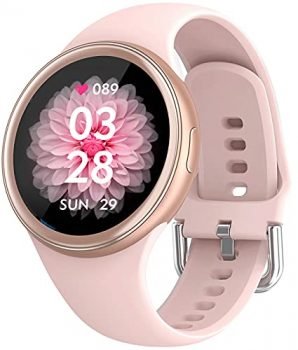 2021 Fashion Smart Watch for Women Teenagers Fitness Tracker with Heart Rate Monitor Full Touch Screen Activity Tracker IP68 Waterproof Pedometer Smartwatch with Sleep Monitor Step Counter (Pink)