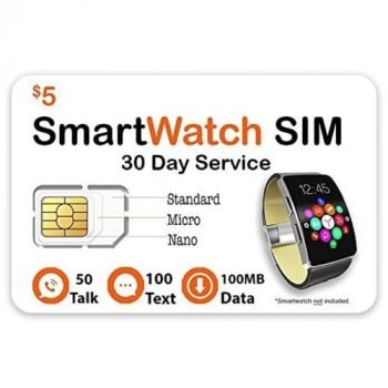 $5 Smart Watch SIM Card for 4G LTE GSM Smartwatches and Wearables - 30 Day Service