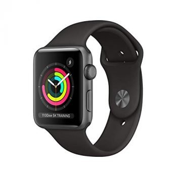 Apple Watch Series 3 (GPS, 38MM) - Space Gray Aluminum Case with Black Sport Band (Renewed)