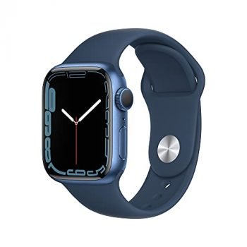 Apple Watch Series 7 [GPS 41mm] Smart Watch w/Blue Aluminum Case with Abyss Blue Sport Band. Fitness Tracker, Blood Oxygen & ECG Apps, Always-On Retina Display, Water Resistant