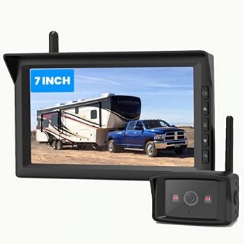 AUTO-VOX W10 Wireless RV Backup Camera with 7-inch HD Monitor, Infrared Night Vision Rear View Camera for Car,Truck,Travel Trailers, Camper