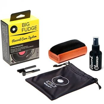 Big Fudge Vinyl Record Cleaning Kit - Complete 4-in-1 - Includes Ultra-Soft Velvet Record Brush, XL Cleaning Liquid, Stylus Brush and Storage Pouch! Will NOT Scratch Your Records! …