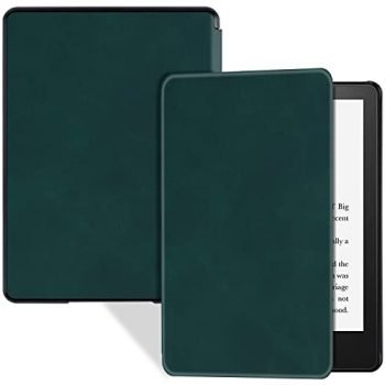 BOZHUORUI Slim Case for Kindle Paperwhite 11th Generation and Kindle Paperwhite Signature Edition eReader (6.8 inch, 2021 Release) - PU Leather Lightweight Cover with Auto Wake/Sleep (Dark Green)