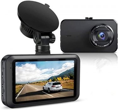 Dash Cam 1080P Full HD, 2 Mounting Options, On-Dashboard Camera Video Recorder Dashcam for Cars with 3" LCD Display, Night Vision, WDR, Motion Detection, Parking Mode, G-Sensor, 170° Wide Angle